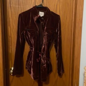 NWOT Loft crushed velvet utility jacket XS - Crushed  Blackberry